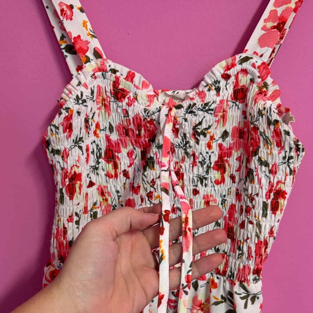 Grace Karin red floral boho maxi flowy sundress size M dress - Picture 13 of 14